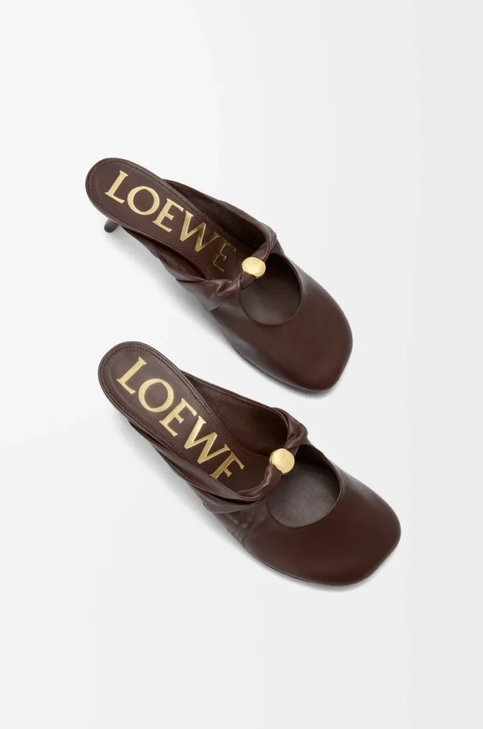 Pebble Soft mule in nappa lambskin Brownie Pebble Soft mule in nappa lambskin Brownie