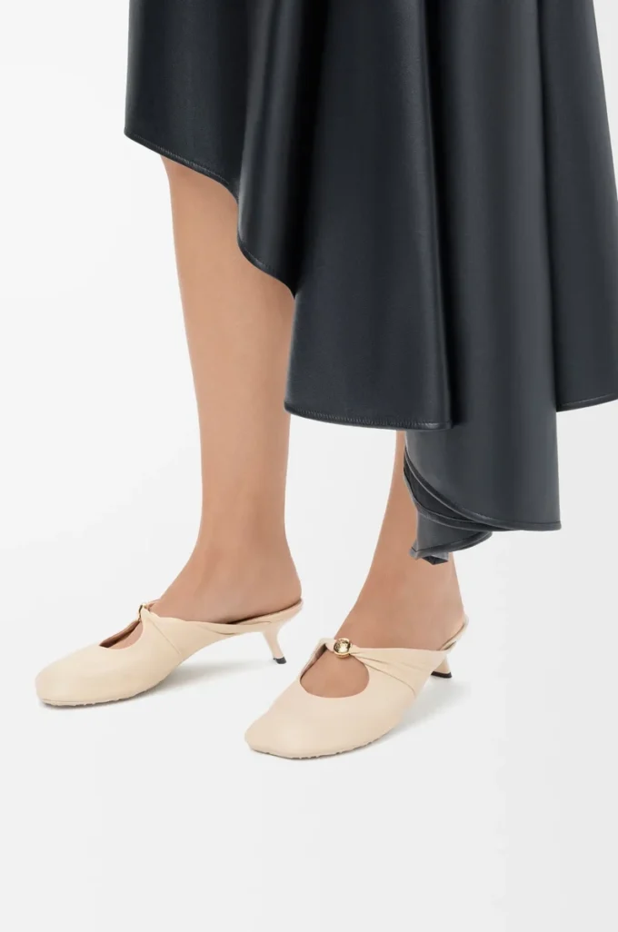 Pebble Soft mule in nappa lambskin Dough Pebble Soft mule in nappa lambskin Dough
