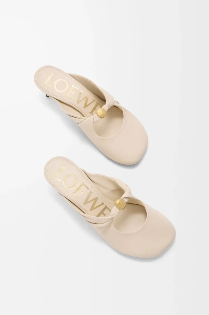 Pebble Soft mule in nappa lambskin Dough Pebble Soft mule in nappa lambskin Dough