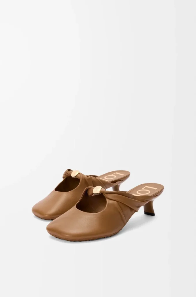 Pebble Soft mule in nappa lambskin Oak Pebble Soft mule in nappa lambskin Oak