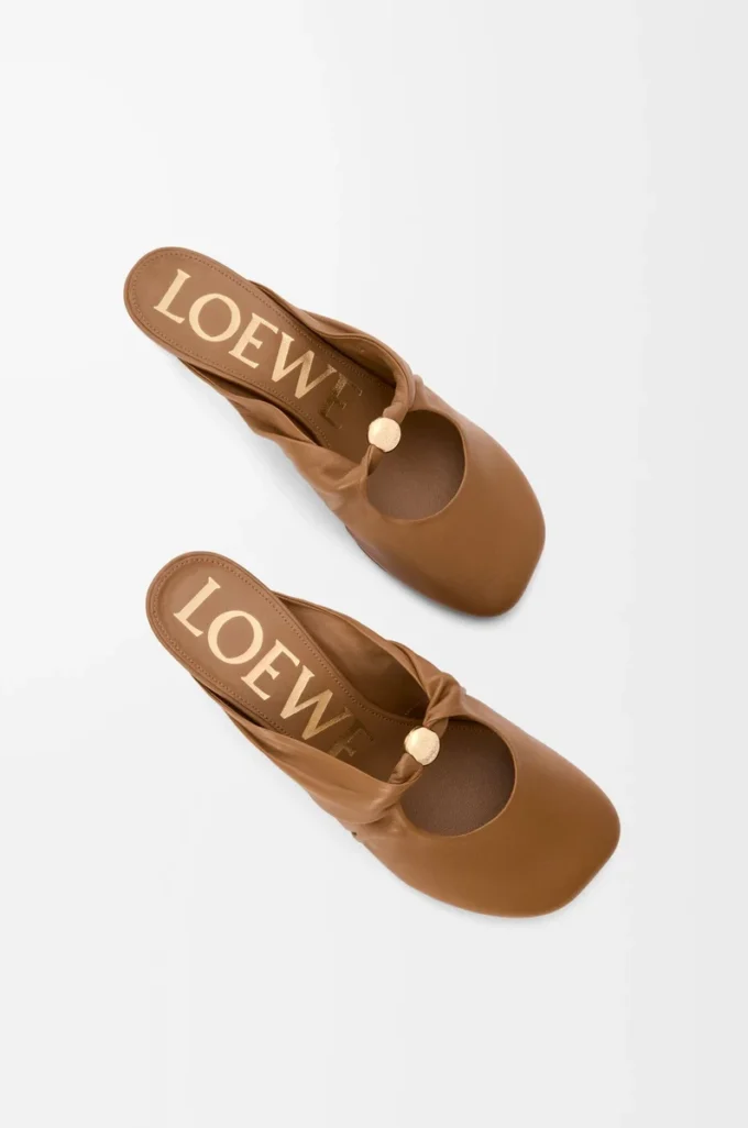 Pebble Soft mule in nappa lambskin Oak Pebble Soft mule in nappa lambskin Oak