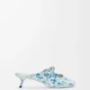 Pebble Soft mule in printed nappa lambskin Soft White/Blue Pebble Soft mule in printed nappa lambskin Soft White/Blue