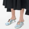 Pebble Soft mule in printed nappa lambskin Soft White/Blue Pebble Soft mule in printed nappa lambskin Soft White/Blue