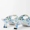Pebble Soft mule in printed nappa lambskin Soft White/Blue Pebble Soft mule in printed nappa lambskin Soft White/Blue