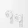 Pebble stud earrings in sterling silver and crystals Silver/White