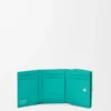 Pebble trifold wallet in pebble grain calfskin Aquamarine Pebble trifold wallet in pebble grain calfskin Aquamarine