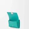 Pebble trifold wallet in pebble grain calfskin Aquamarine Pebble trifold wallet in pebble grain calfskin Aquamarine