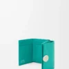 Pebble trifold wallet in pebble grain calfskin Aquamarine Pebble trifold wallet in pebble grain calfskin Aquamarine