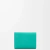 Pebble trifold wallet in pebble grain calfskin Aquamarine Pebble trifold wallet in pebble grain calfskin Aquamarine