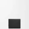Pebble trifold wallet in pebble grain calfskin Black Pebble trifold wallet in pebble grain calfskin Black