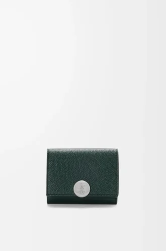 Pebble trifold wallet in pebble grain calfskin Sherwood