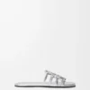 Petal Anagram slide in laminated lambskin Silver
