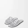 Petal Anagram slide in laminated lambskin Silver