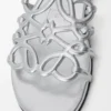 Petal Anagram slide in laminated lambskin Silver