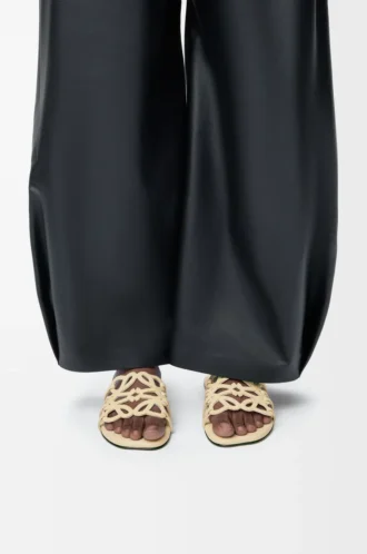 Petal Anagram slide in rhinestone-embellished suede Butter