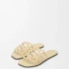 Petal Anagram slide in rhinestone-embellished suede Butter Petal Anagram slide in rhinestone-embellished suede Butter