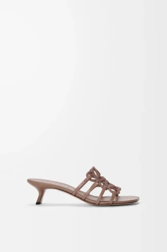 Petal Anagram slide in rhinestone-embellished suede Light Taupe Petal Anagram slide in rhinestone-embellished suede Light Taupe