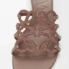 Petal Anagram slide in rhinestone-embellished suede Light Taupe Petal Anagram slide in rhinestone-embellished suede Light Taupe