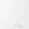 Petal Anagram slide in soft calfskin Anthurium White Petal Anagram slide in soft calfskin Anthurium White