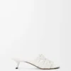 Petal Anagram slide in soft calfskin Anthurium White Petal Anagram slide in soft calfskin Anthurium White