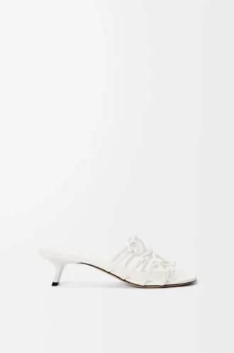 Petal Anagram slide in soft calfskin Anthurium White Petal Anagram slide in soft calfskin Anthurium White