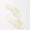 Petal Anagram slide in soft calfskin Anthurium White Petal Anagram slide in soft calfskin Anthurium White