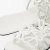 Petal Anagram slide in soft calfskin Anthurium White Petal Anagram slide in soft calfskin Anthurium White