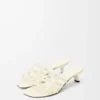 Petal Anagram slide in soft calfskin Anthurium White Petal Anagram slide in soft calfskin Anthurium White