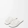 Petal Anagram slide in soft calfskin Anthurium White Petal Anagram slide in soft calfskin Anthurium White