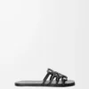 Petal Anagram slide in soft calfskin Black Petal Anagram slide in soft calfskin Black