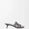 Petal Anagram slide in soft calfskin Black Petal Anagram slide in soft calfskin Black