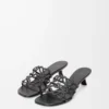Petal Anagram slide in soft calfskin Black Petal Anagram slide in soft calfskin Black