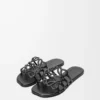 Petal Anagram slide in soft calfskin Black Petal Anagram slide in soft calfskin Black