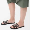 Petal Anagram slide in soft calfskin Black Petal Anagram slide in soft calfskin Black