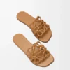 Petal Anagram slide in soft calfskin Camel Petal Anagram slide in soft calfskin Camel