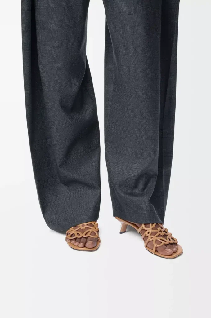 Petal Anagram slide in soft calfskin Camel Petal Anagram slide in soft calfskin Camel