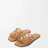 Petal Anagram slide in soft calfskin Camel Petal Anagram slide in soft calfskin Camel