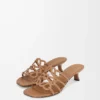 Petal Anagram slide in soft calfskin Camel Petal Anagram slide in soft calfskin Camel