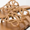 Petal Anagram slide in soft calfskin Camel Petal Anagram slide in soft calfskin Camel