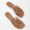 Petal Anagram slide in soft calfskin Camel Petal Anagram slide in soft calfskin Camel