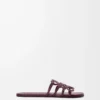 Petal Anagram slide in soft calfskin Dark Burgundy Petal Anagram slide in soft calfskin Dark Burgundy