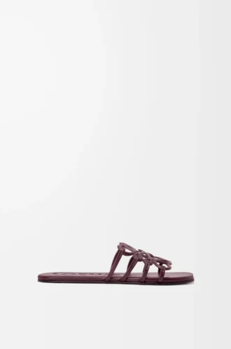 Petal Anagram slide in soft calfskin Dark Burgundy