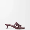 Petal Anagram slide in soft calfskin Dark Burgundy