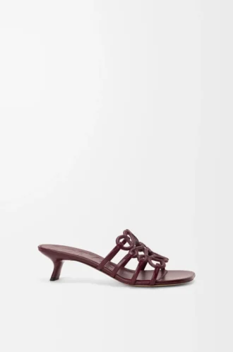Petal Anagram slide in soft calfskin Dark Burgundy