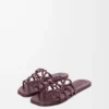Petal Anagram slide in soft calfskin Dark Burgundy Petal Anagram slide in soft calfskin Dark Burgundy