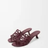 Petal Anagram slide in soft calfskin Dark Burgundy