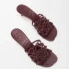 Petal Anagram slide in soft calfskin Dark Burgundy