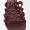 Petal Anagram slide in soft calfskin Dark Burgundy