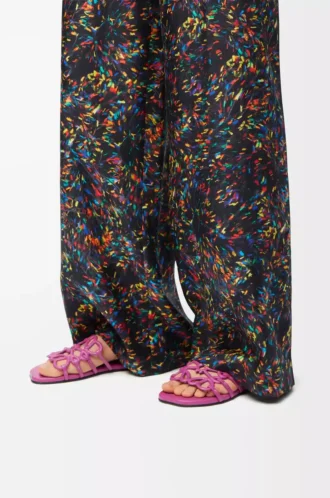 Petal Anagram slide in soft calfskin Fuchsia