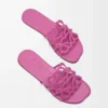 Petal Anagram slide in soft calfskin Fuchsia Petal Anagram slide in soft calfskin Fuchsia